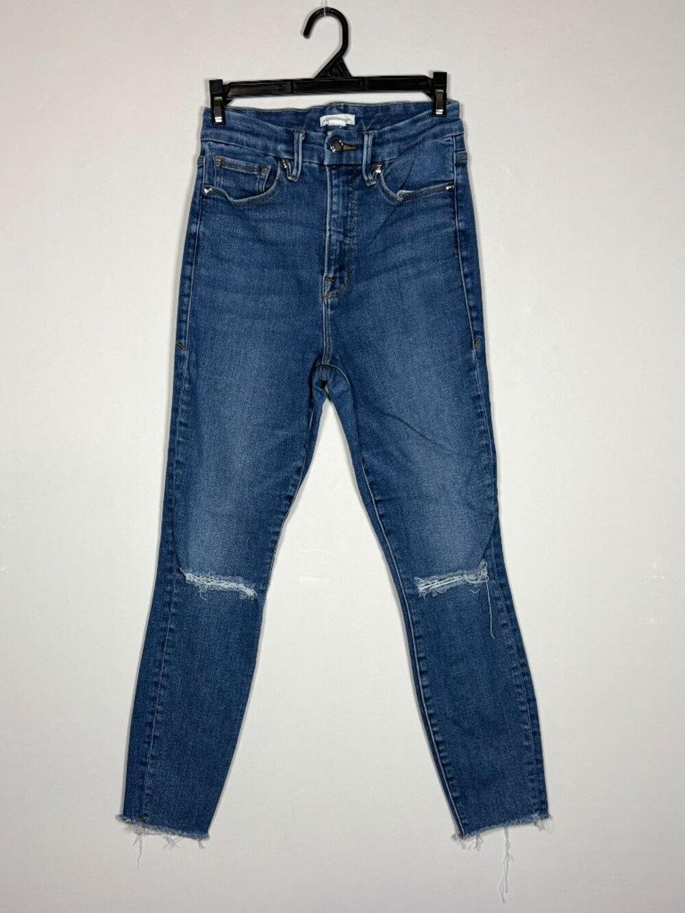 Good American Waist Crop Distressed Skinny Jeans Size 4/27"